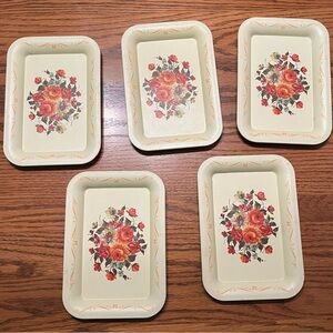 Vintage mini Trinket Trays with Floral Print